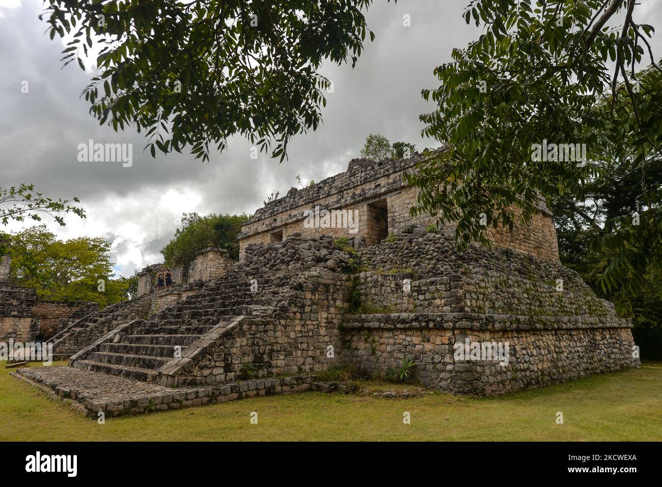 Structure 17 (les Twins) à l'intérieur du site archéologique Maya Ek Balam. Jeudi, 18 novembre 2021, à Ek Balam, Yucatan, Mexique. (Photo par Artur Widak/NurPhoto) Banque D'Images