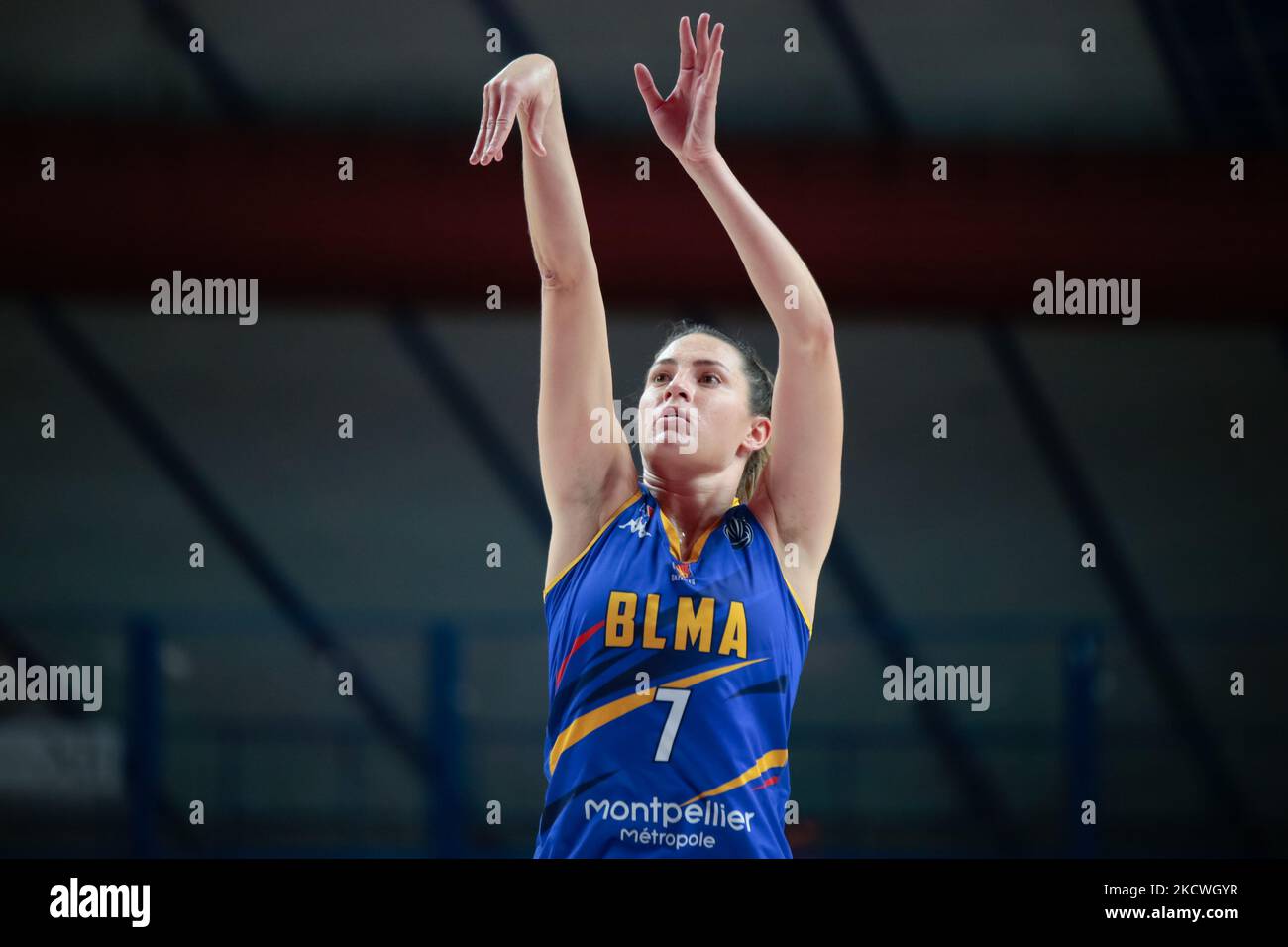 Haley Peters (BLMA Montpellier) pendant le championnat de basket-ball Euroligue femmes Umana Reyer Venezia vs BLMA Montpellier sur 24 novembre 2021 au Palasport Taliercio à Venise, Italie (photo de Mattia Radoni/LiveMedia/NurPhoto) Banque D'Images