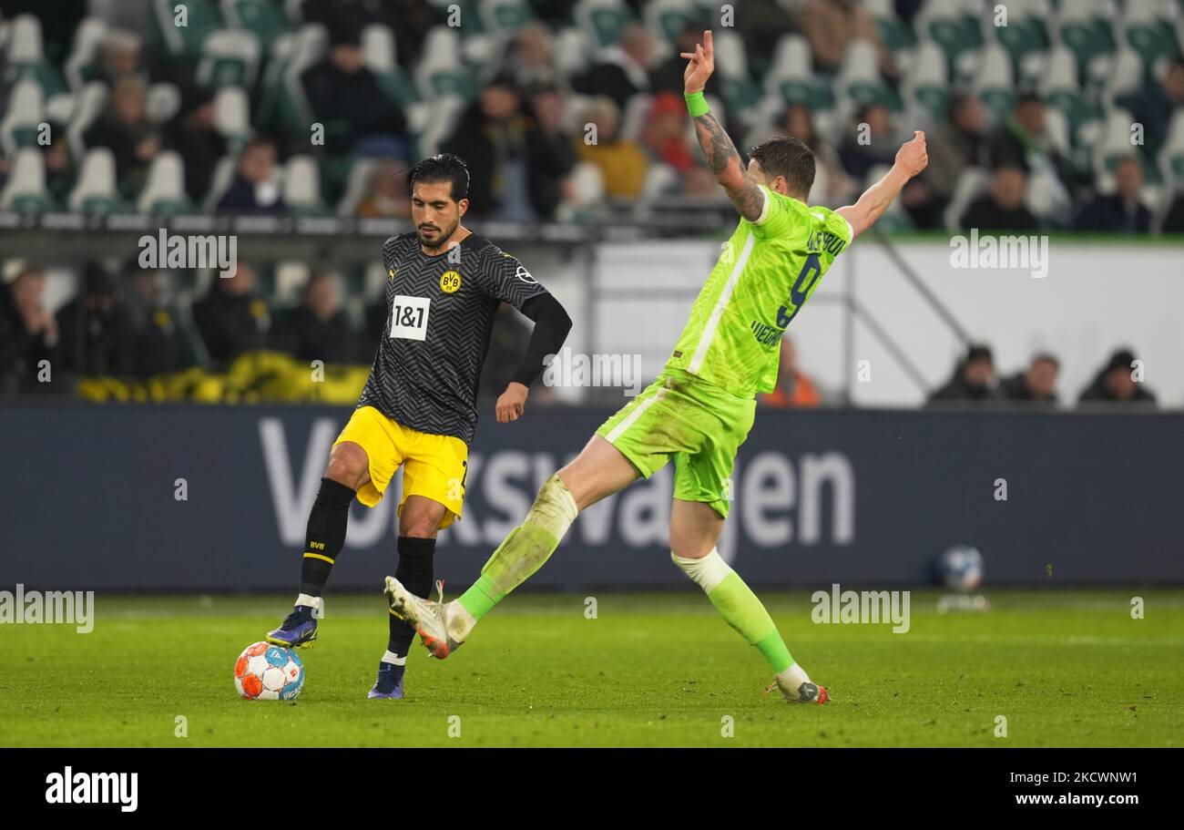 Emre CAN de Borussia Dortmund pendant Wolfsburg contre Borussia Doutmund, Bundesliga, au stade Volkswagen, Wolfsburg, Allemagne sur 27 novembre 2021. (Photo par Ulrik Pedersen/NurPhoto) Banque D'Images