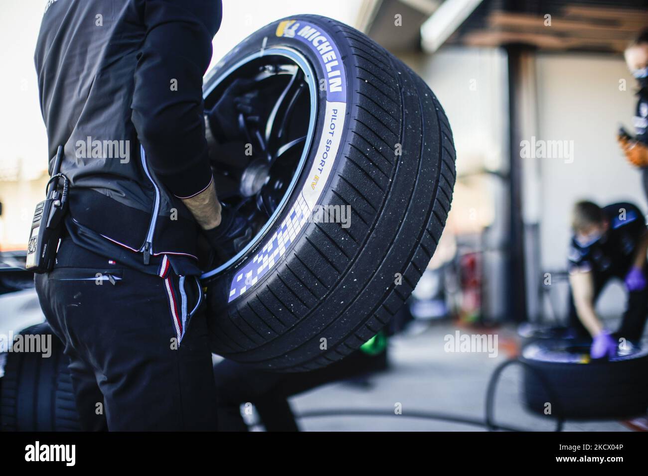 Pneus Michelin Pilot Sport EV lors des essais pré-saison ABB de Formule E  au circuit Ricardo Tormo de Valence sur 30 novembre en Espagne. (Photo par  Xavier Bonilla/NurPhoto Photo Stock - Alamy