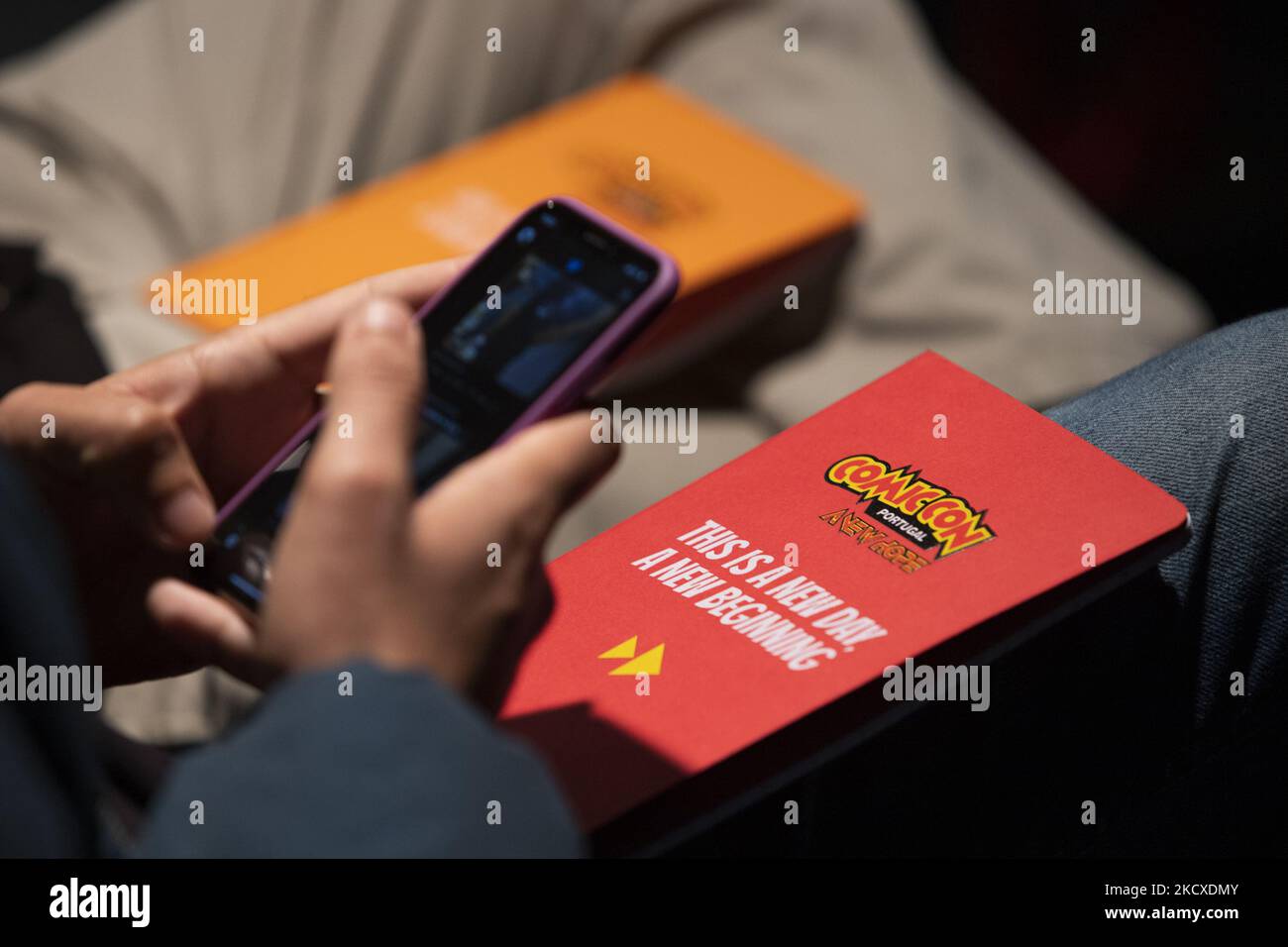 Comic con Portugal 2021 Conférence de presse afin de montrer le lieu, les activités et les artistes qui viendront cette année, sur 7 décembre 2021 à Lisbonne, Portugal. Comic con Portugal 2021 qui aura lieu sur 9 décembre, 10, 11, 12, 2021 à Parque das Nações, Lisbonne. (Photo de Nuno Cruz/NurPhoto) Banque D'Images