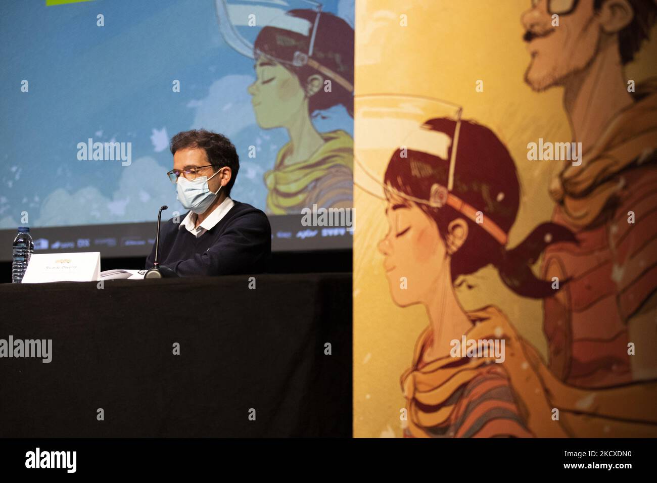 Comic con Portugal 2021 Conférence de presse afin de montrer le lieu, les activités et les artistes qui viendront cette année, sur 7 décembre 2021 à Lisbonne, Portugal. Comic con Portugal 2021 qui aura lieu sur 9 décembre, 10, 11, 12, 2021 à Parque das Nações, Lisbonne. (Photo de Nuno Cruz/NurPhoto) Banque D'Images