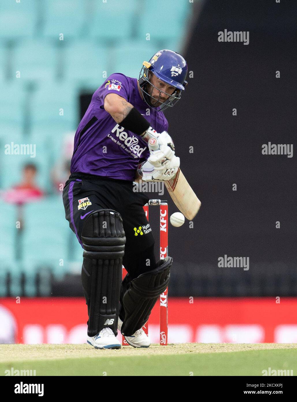 Matthew Wade de Hobart Hurricane chauves-souris pendant le match entre Sydney Sixers et Hobart Hurricanes au Sydney Cricket Ground, sur 11 décembre 2021, à Sydney, en Australie. (Usage éditorial uniquement) Banque D'Images