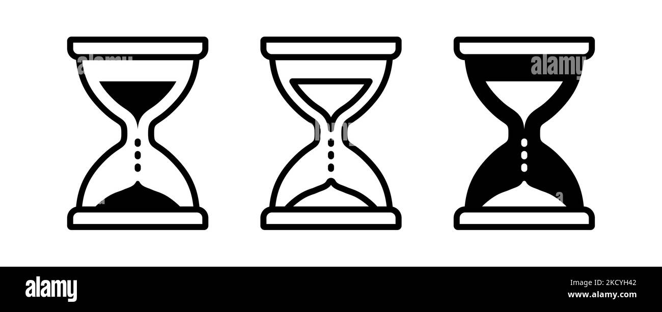 Ensemble d'icônes vectorielles sablier HourGlass Illustration de Vecteur