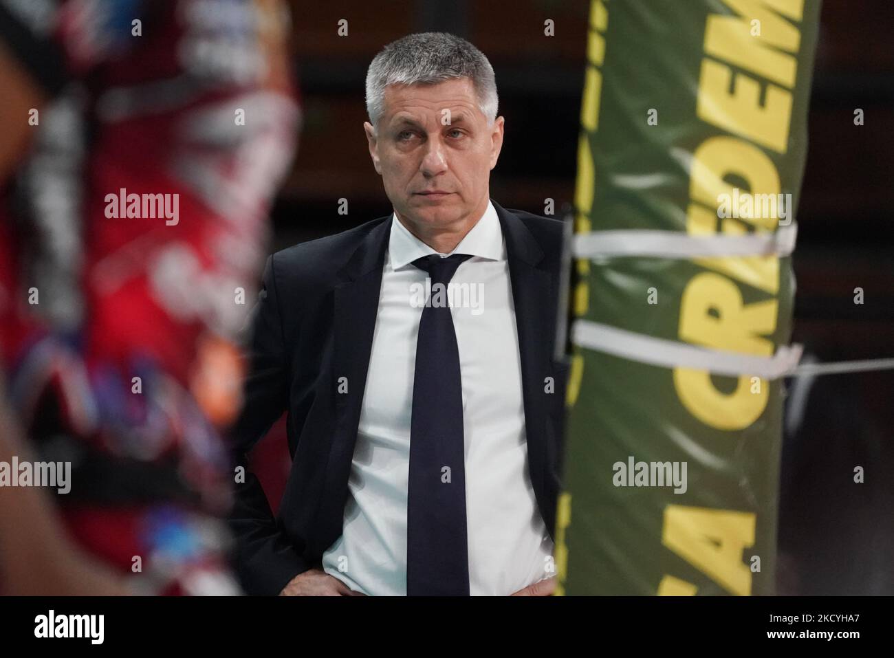 Stoytchev radostin (1Â° allenatore verona volley) pendant le Volleyball Italien Serie A Men SuperLeague Championship Sir Safety Conad Pérouse vs Volley Verona sur 29 décembre 2021 au PalaBarton à Pérouse, Italie (photo de Loris Cerquiglini/LiveMedia/NurPhoto) Banque D'Images