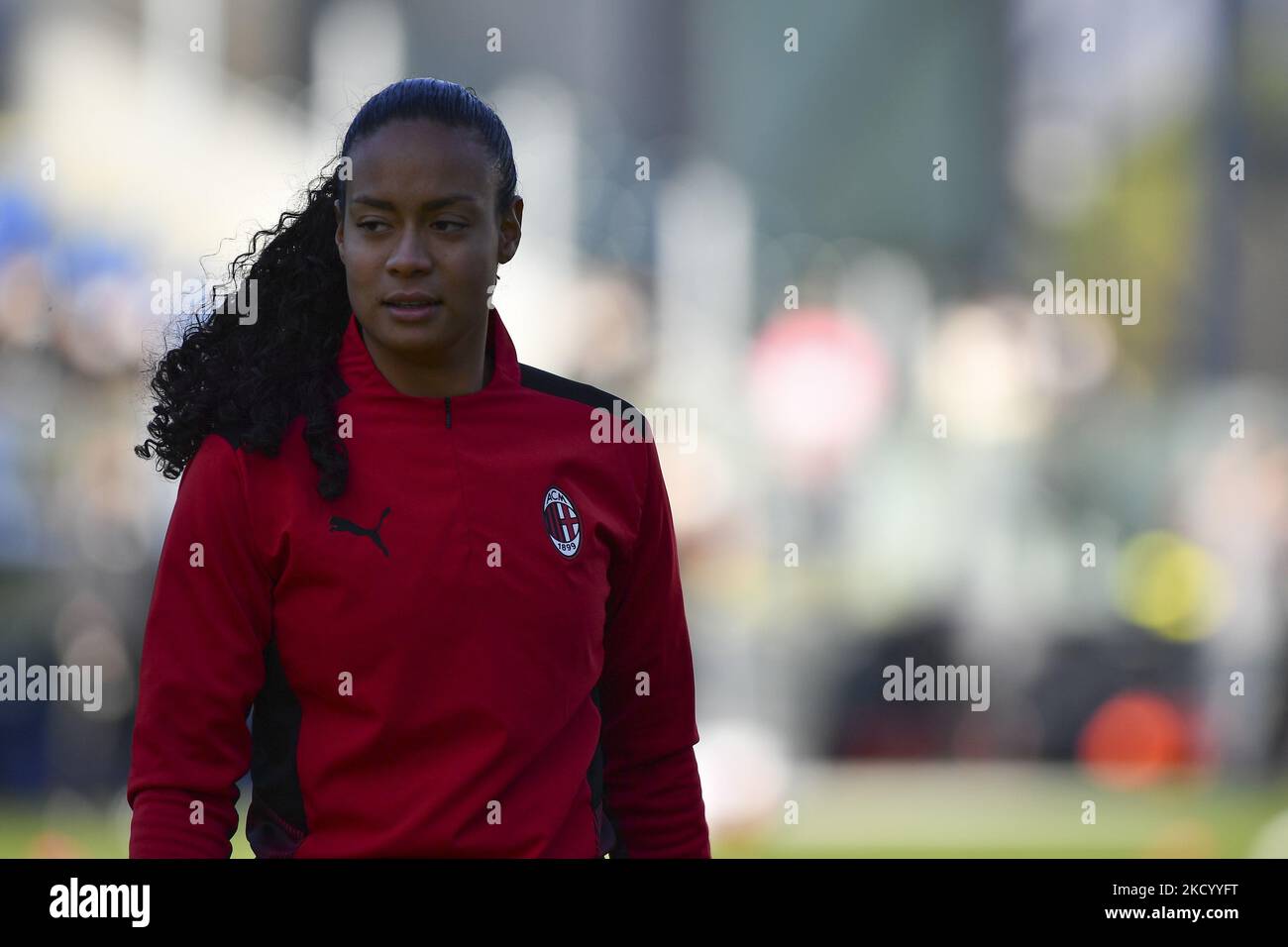 Selena Delia Babb de A.C. Milan lors de la coupe féminine italienne Supercup final entre F.C. Juventus et A.C. Milan au stade Benito Stirpe le 8th janvier 2022 à Frosinone, Italie. (Photo de Domenico Cippitelli/LiveMedia/NurPhoto) Banque D'Images