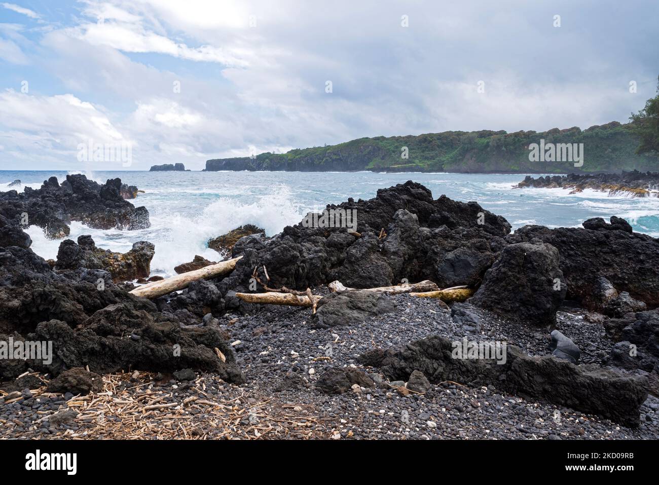 côte sauvage le long de la péninsule de keanae maui hawaii Banque D'Images