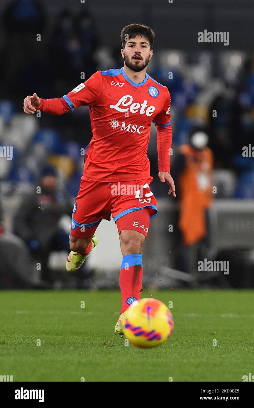 Antonio Cioffi de SSC Napoli pendant le match de Coppa Italia entre SSC Napoli et ACF Fiorentina au Stadio Diego Armando Maradona Naples Italie le 13 janvier 2022. (Photo de Franco Romano/NurPhoto) Banque D'Images