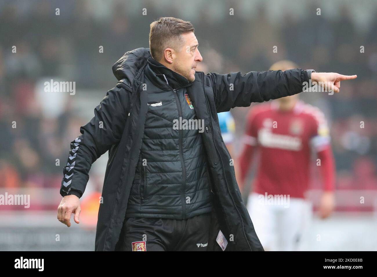 Jon Brady, directeur de Northampton Town, lors du match Sky Bet League 2 entre Northampton Town et Forest Green Rovers au PTS Academy Stadium, Northampton, le samedi 15th janvier 2022. (Photo de John Cripps/MI News/NurPhoto) Banque D'Images