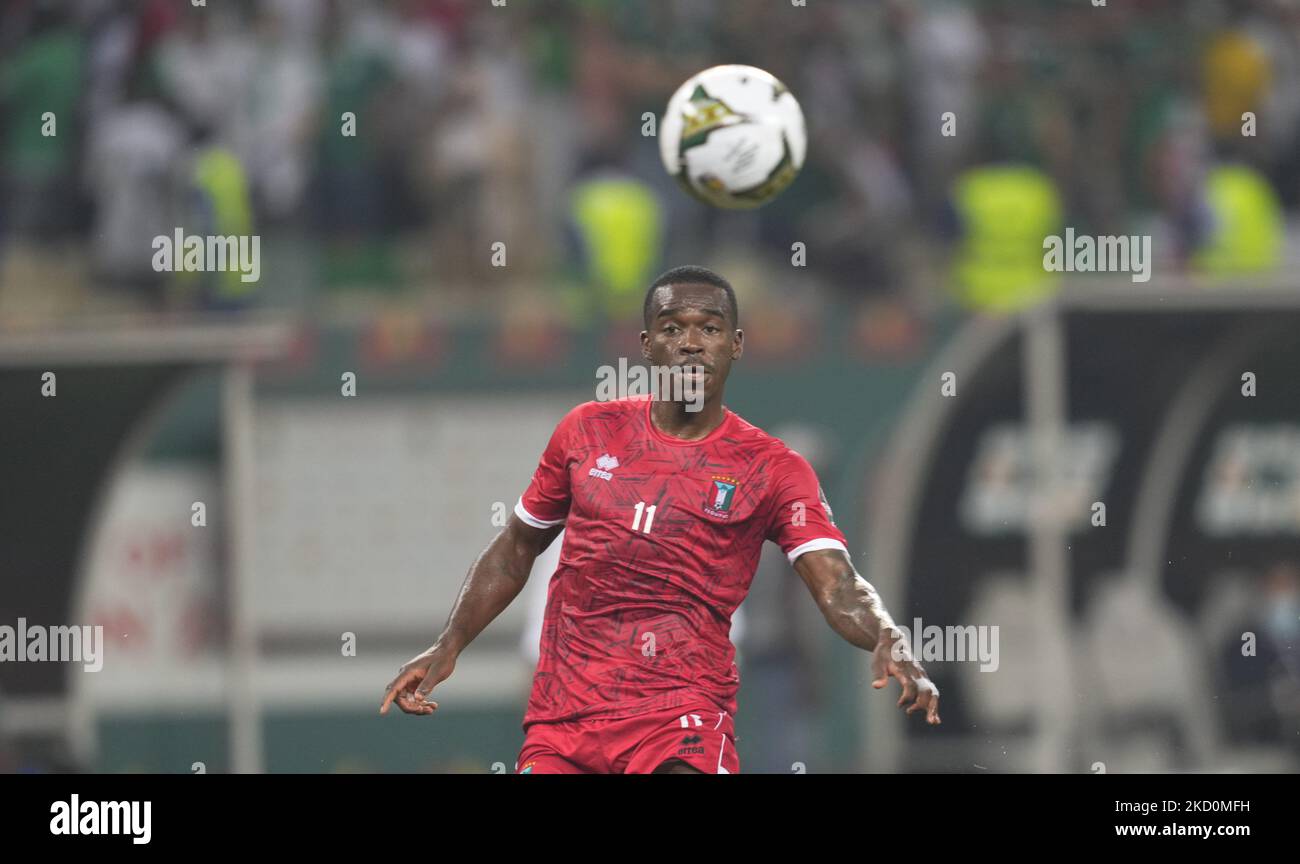 Basilio Ndong de Guinée équatoriale pendant l'Algérie contre la Guinée équatoriale, coupe africaine des nations, au stade Ahmadou Ahidjo sur 16 janvier 2022. (Photo par Ulrik Pedersen/NurPhoto) Banque D'Images