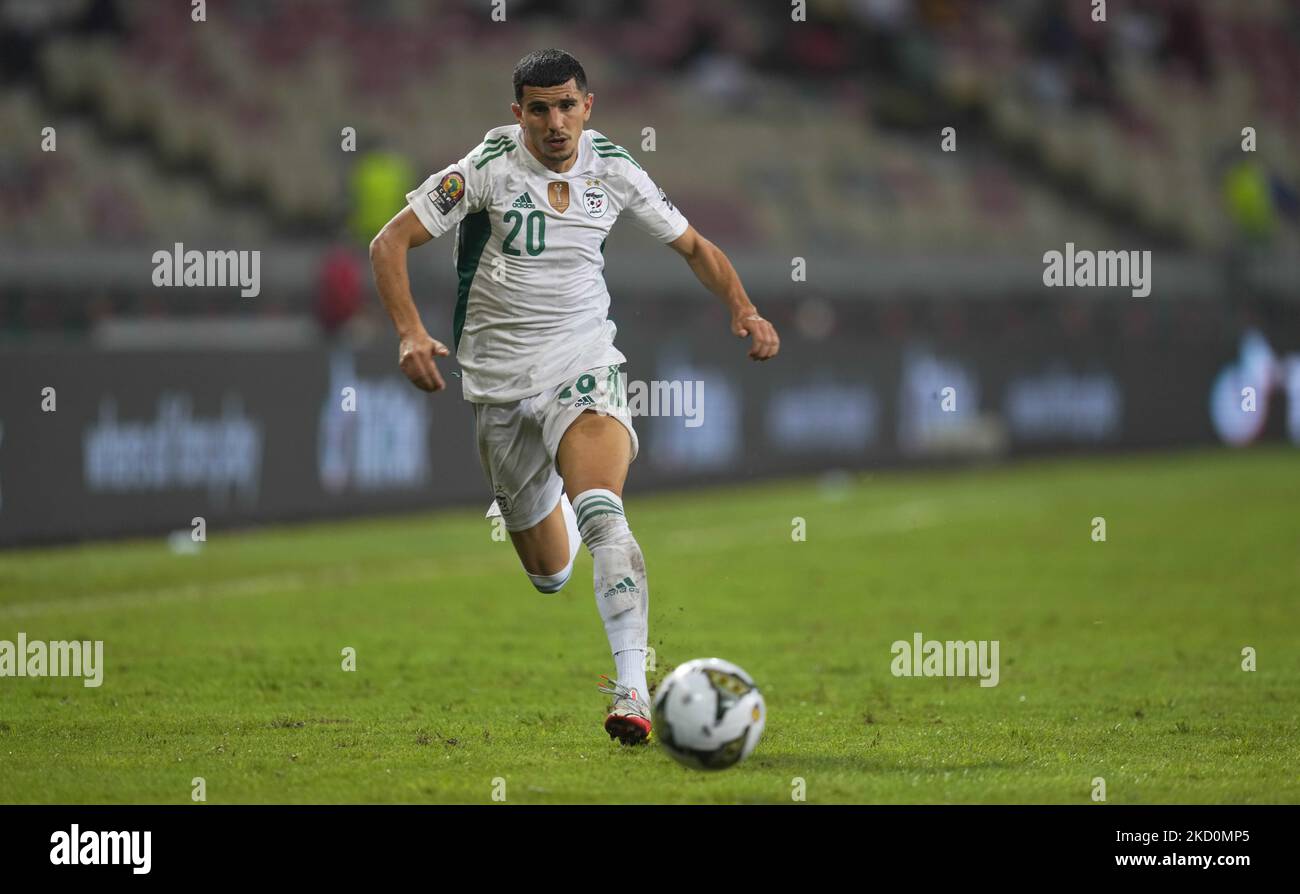 Youcef Atal d'Algérie pendant l'Algérie contre la Guinée équatoriale, coupe africaine des nations, au stade Ahmadou Ahidjo sur 16 janvier 2022. (Photo par Ulrik Pedersen/NurPhoto) Banque D'Images