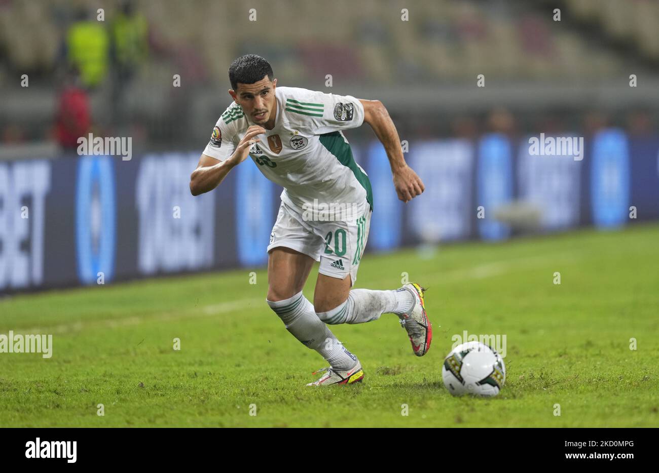 Youcef Atal d'Algérie pendant l'Algérie contre la Guinée équatoriale, coupe africaine des nations, au stade Ahmadou Ahidjo sur 16 janvier 2022. (Photo par Ulrik Pedersen/NurPhoto) Banque D'Images