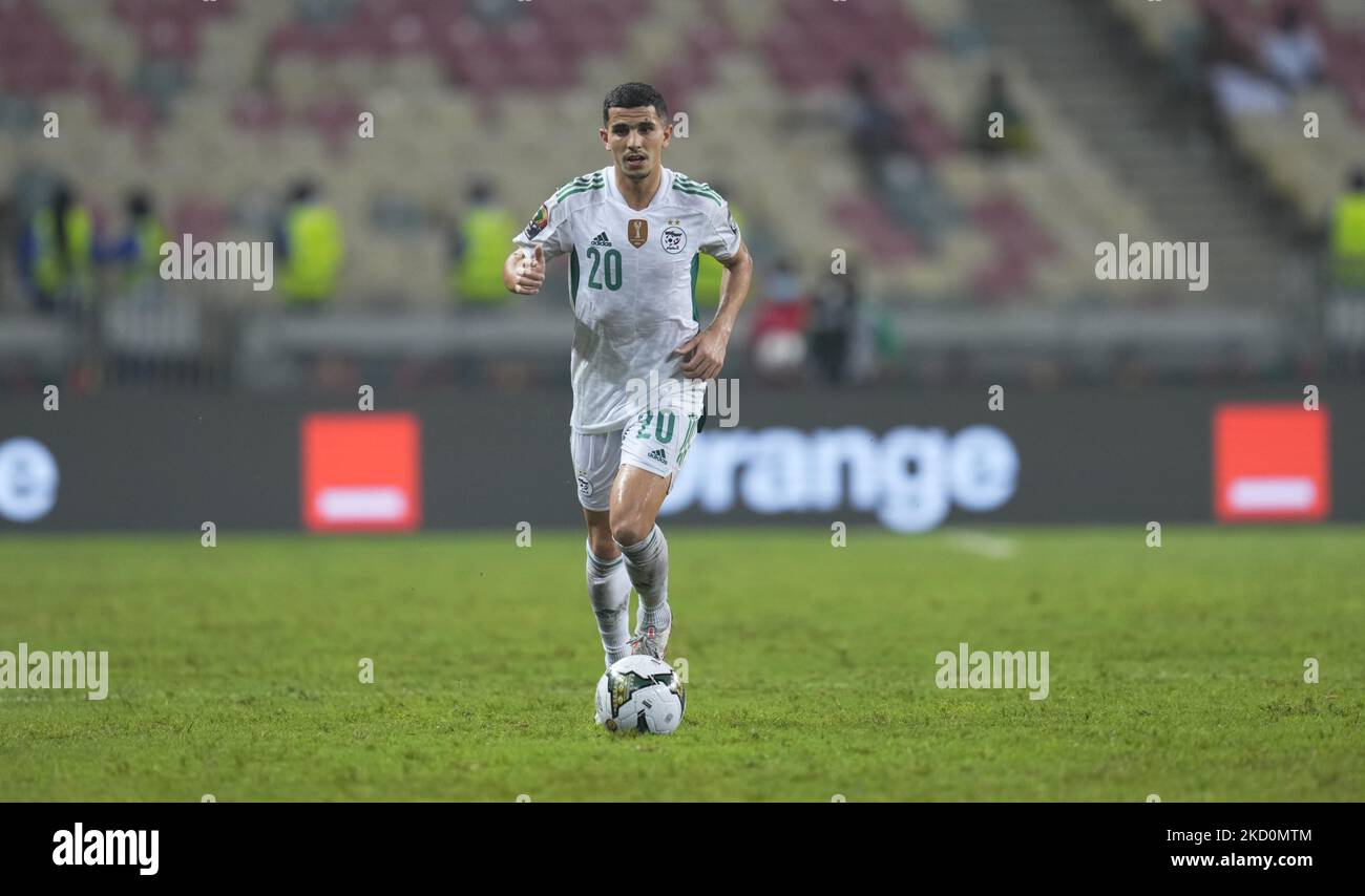 Youcef Atal d'Algérie pendant l'Algérie contre la Guinée équatoriale, coupe africaine des nations, au stade Ahmadou Ahidjo sur 16 janvier 2022. (Photo par Ulrik Pedersen/NurPhoto) Banque D'Images