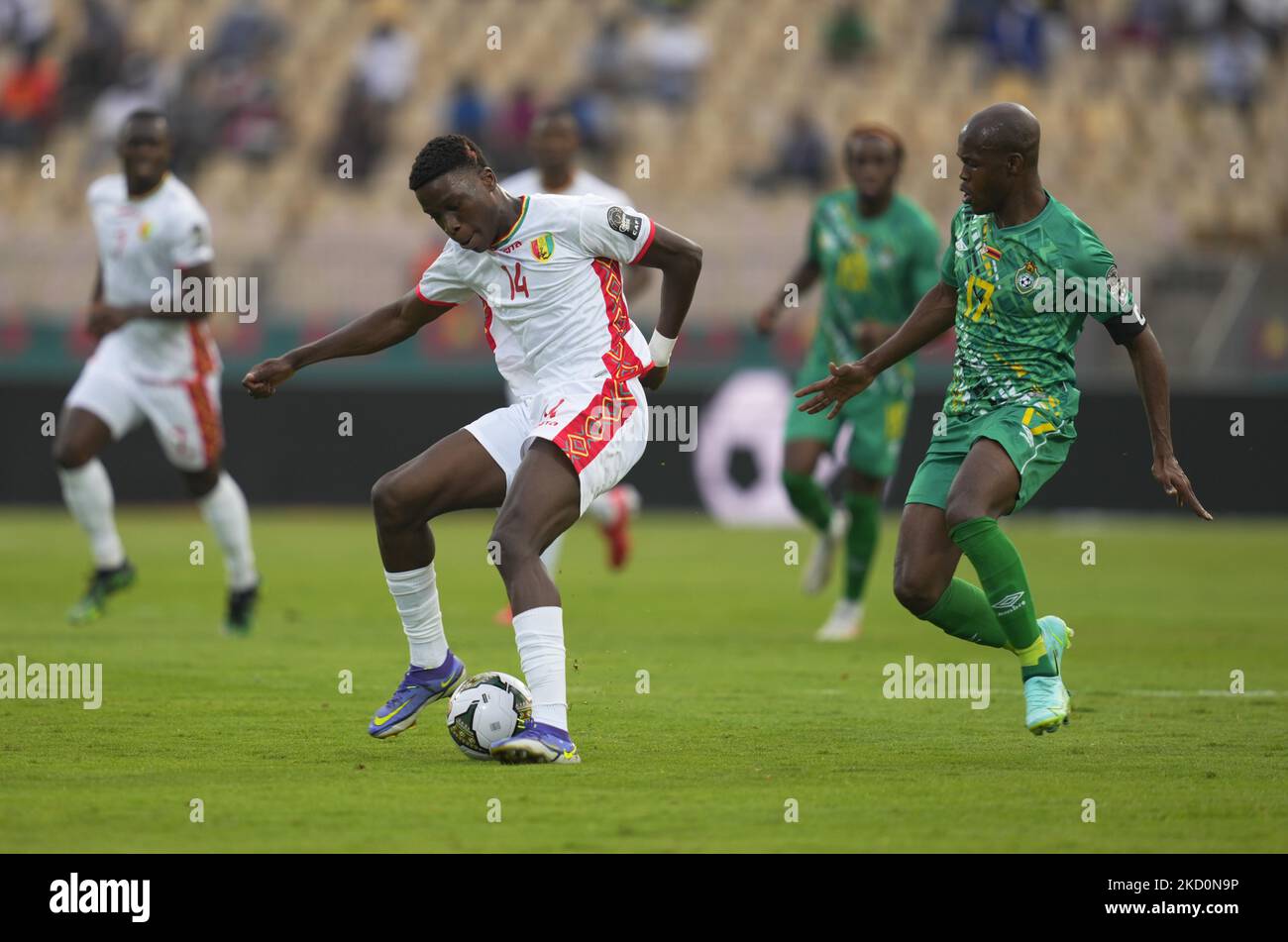 !g14! Pendant la Guinée contre le Zimbabwe , coupe africaine des nations, au stade Ahmadou Ahidjo sur 18 janvier 2022. (Photo par Ulrik Pedersen/NurPhoto) Banque D'Images