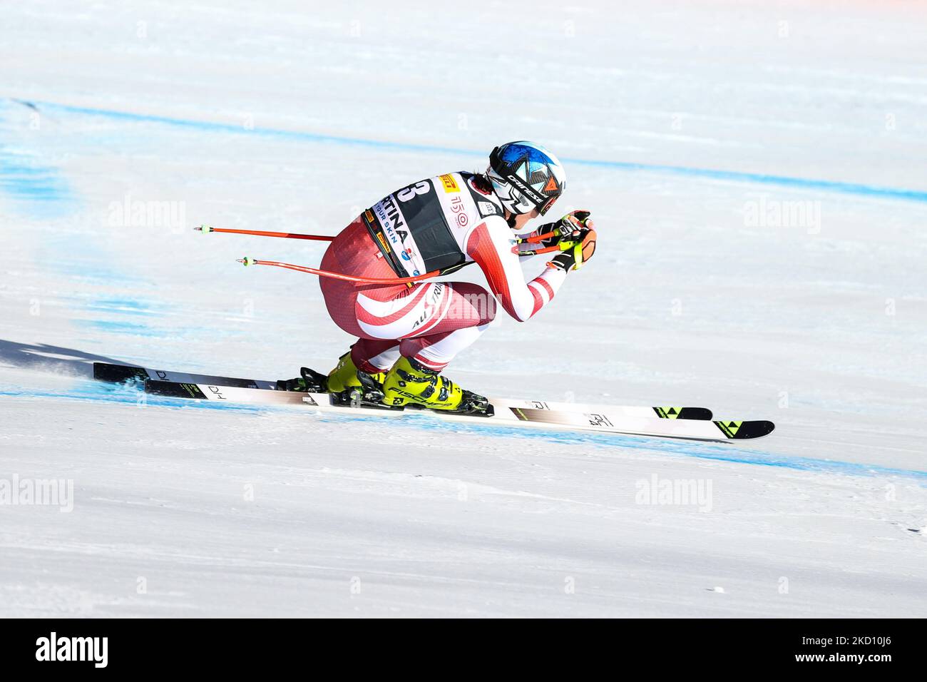 SIEBENHOFER Ramona (AUT) en action pendant la course de ski alpin coupe du monde de ski 2022 FIS - la colline des femmes sur 22 janvier 2022 à l'Olympia pente à Cortina d'Ampezzo, Italie (photo par Luca Tedeschi/LiveMedia/NurPhoto) Banque D'Images