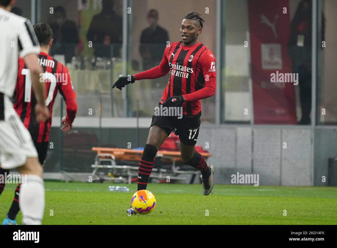 Rafael Leao (AC Milan) pendant l'AC Milan contre le FC Juventus, Serie A, au stade Giuseppe Meazza sur 23 janvier 2022. (Photo de Luca Rossini/NurPhoto) Banque D'Images