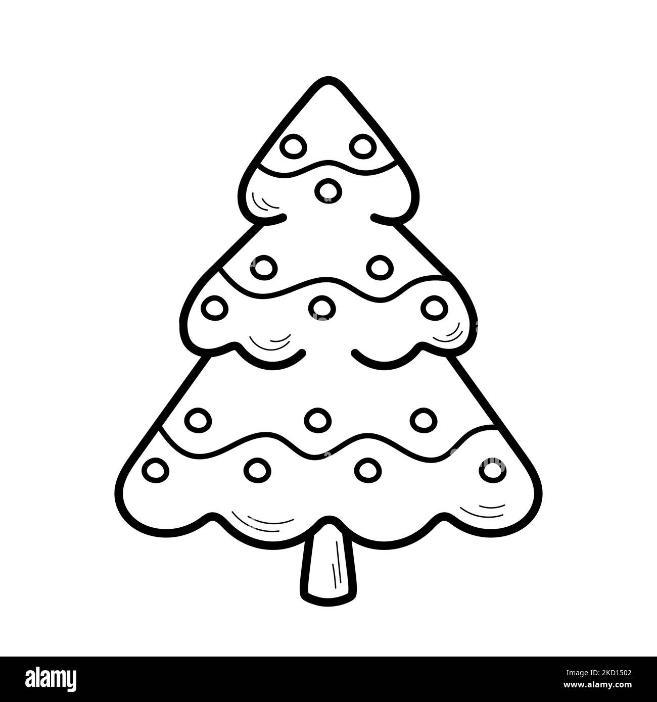 Joli sapin de Noël en forme de dessin de caniche. Élément décoratif de