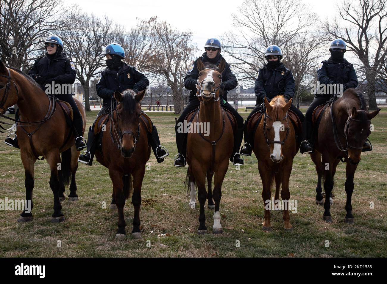 Le rassemblement de la police du parc des États-Unis a été organisé dans le cadre du rassemblement « la victoire aux mandats de l'Amérique » sur le centre commercial national de Washington, D.C., sur 23 janvier 2022 (photo de Bryan Olin Dozier/NurPhoto) Banque D'Images