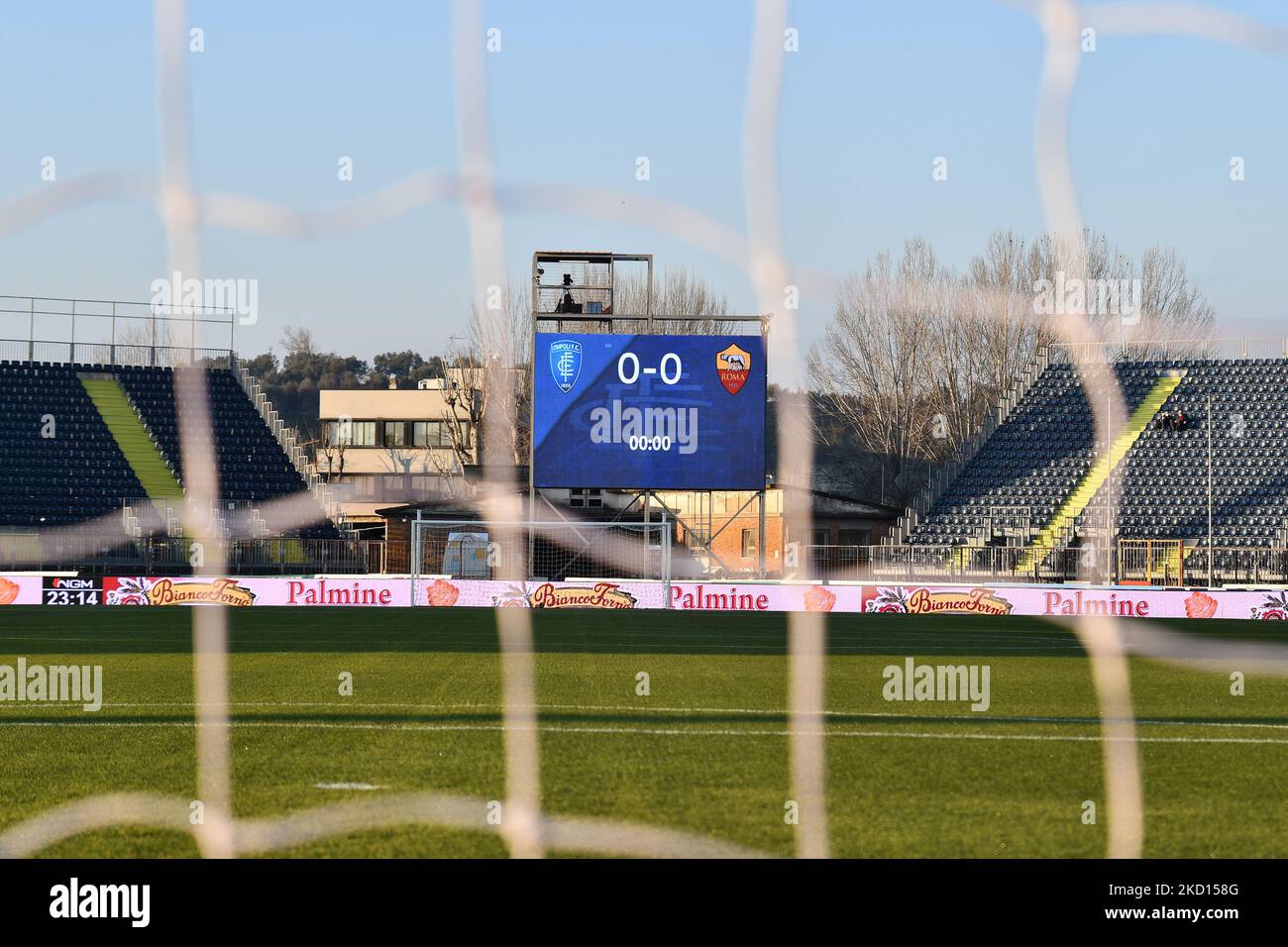 Vue générale du stade Carlo Castellani pendant le football italien série A match Empoli FC vs AS Roma sur 23 janvier 2022 au stade Carlo Castellani à Empoli, Italie (photo de Lisa Guglielmi/LiveMedia/NurPhoto) Banque D'Images