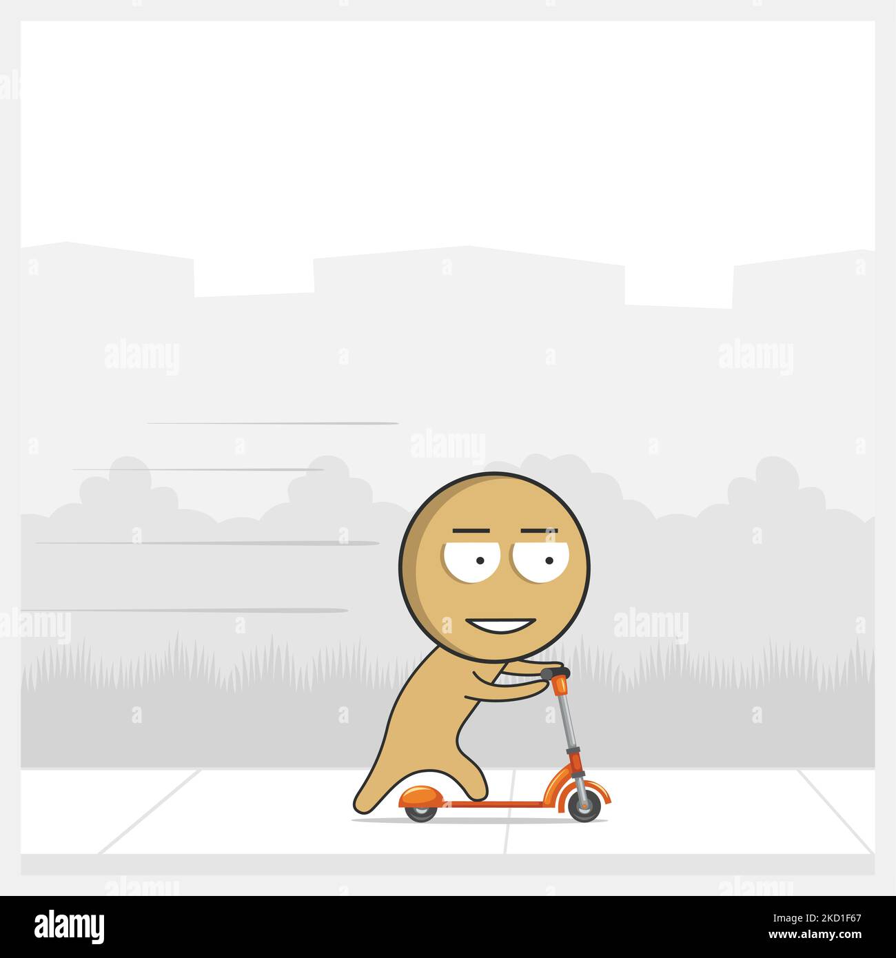 Homme à conduire un scooter rapidement Illustration de Vecteur