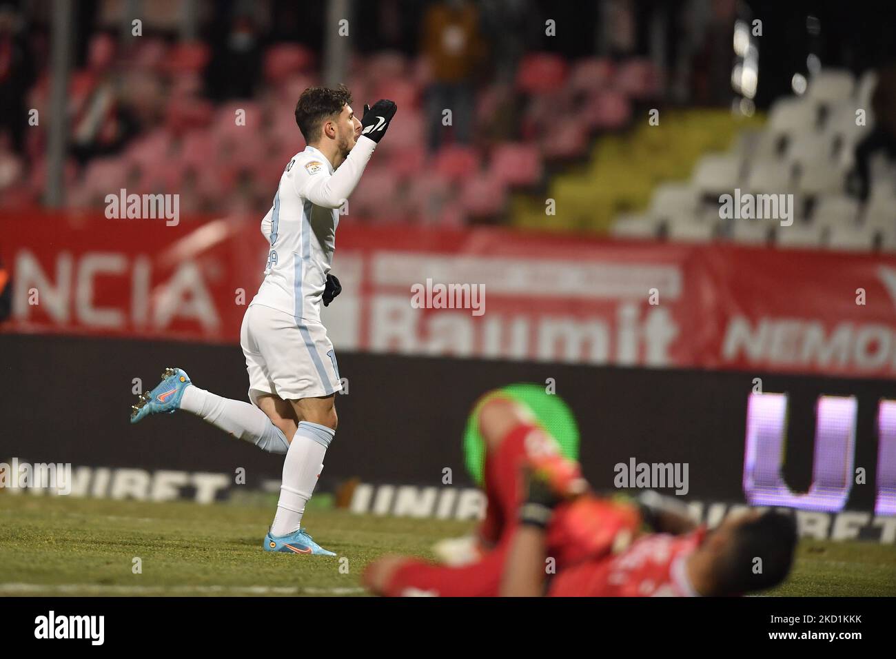 Ianis Stoica fête lors de la Roumanie Liga 1 , Round 23, match de football  entre Dinamo Bucarest et FCSB, joué à Bucarest, Roumanie, dimanche 30  janvier 2022. (Photo par Alex Nicodim/NurPhoto Photo Stock - Alamy