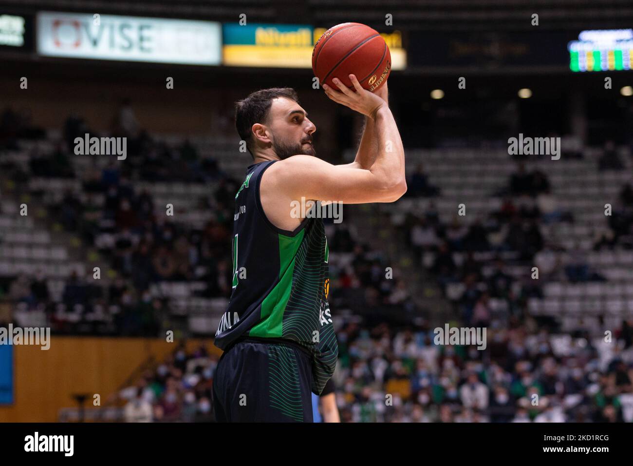 Albert Ventura de Joventut Badalona pendant l'Eurocup 7 jours de match entre le Club Joventut Badalona et le Partizan NIS Belgrade au Palau Olimpic de Badalona à Barcelone. (Photo par DAX Images/NurPhoto) Banque D'Images