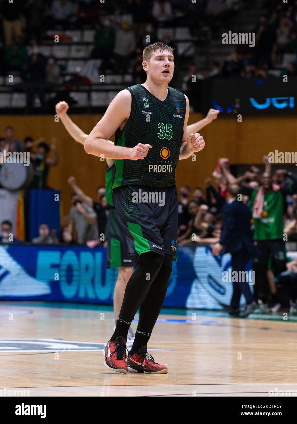 Simon Birgander de Joventut Badalona pendant l'Eurocup 7 jours de match entre le Club Joventut Badalona et le Partizan NIS Belgrade au Palau Olimpic de Badalona à Barcelone. (Photo par DAX Images/NurPhoto) Banque D'Images