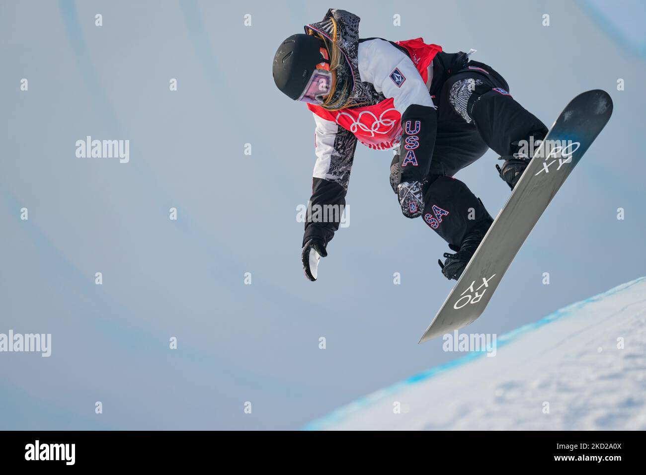 Chloe Kim des Etats-Unis remporte l'or au Snowboard - Half Pipe aux Jeux Olympiques d'hiver de 2022 à Beijing au parc de neige de Zhangjiakou Genting sur 10 février 2022 à Zhangjiakou, en Chine. (Photo par Ulrik Pedersen/NurPhoto) Banque D'Images