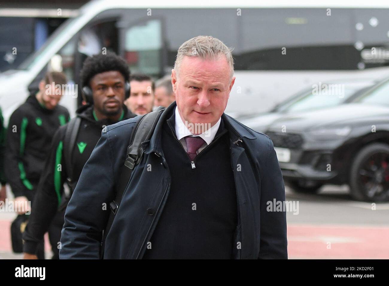 Michael O'Neill, directeur de Stoke City pendant le match de championnat Sky Bet entre Nottingham Forest et Stoke City au City Ground, à Nottingham, le samedi 12th février 2022. (Photo de Jon Hobley/MI News/NurPhoto) Banque D'Images