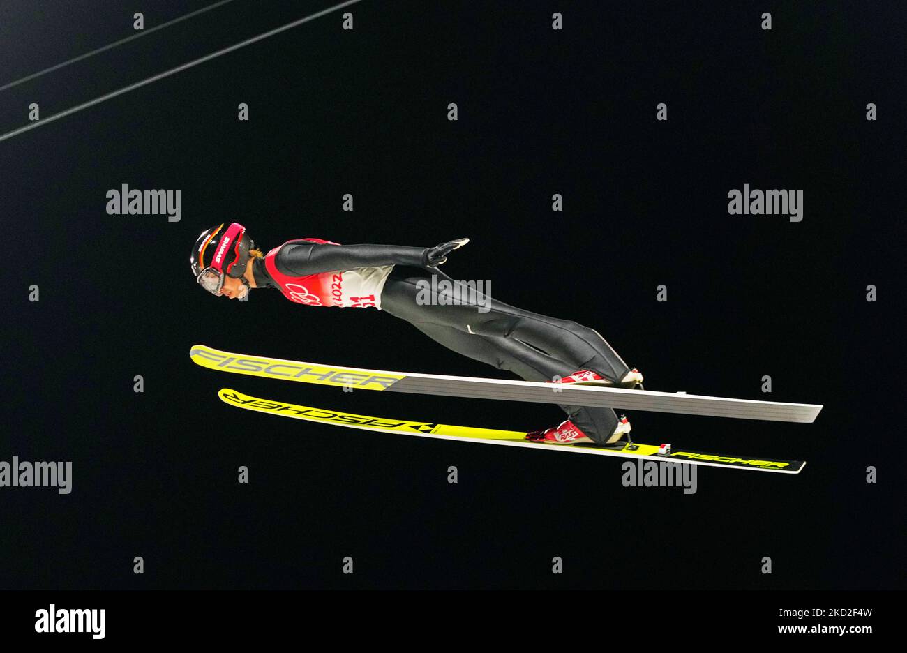 Naoki Nakamura du Japon au saut à ski aux Jeux Olympiques d'hiver de 2022 à Beijing au parc de neige de Zhangjiakou Genting sur 12 février 2022 à Zhangjiakou, en Chine. (Photo par Ulrik Pedersen/NurPhoto) Banque D'Images