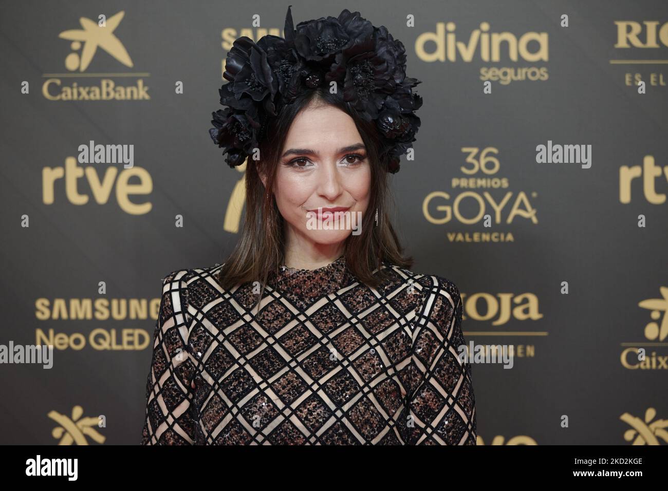 Cristina Brondo assiste au tapis rouge Goya Cinema Awards 2022 au Palau des Arts de Valence, Espagne (photo de Carlos Dafonte/NurPhoto) Banque D'Images