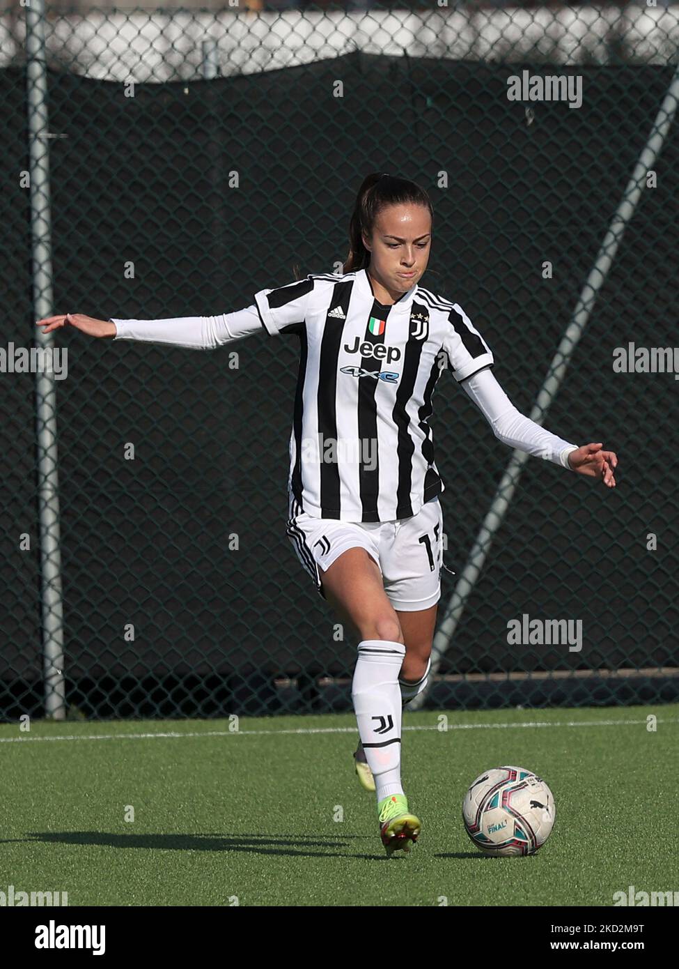 Julia Grosso (Juventus Women) pendant le match de football italien coppa Italia Women FC Juventus vs Inter - FC Internazionale on 13 février 2022 au centre de formation de Juventus à Turin, Italie (photo de Claudio Benedetto/LiveMedia/NurPhoto) Banque D'Images