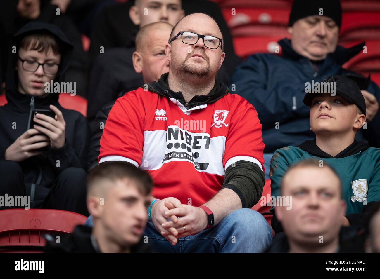 Middlesbrough, Royaume-Uni. 05th novembre 2022. Middlesbrough Supporters avant le match du championnat Sky Bet Middlesbrough vs Bristol City au stade Riverside, Middlesbrough, Royaume-Uni, 5th novembre 2022 (photo de James Heaton/News Images) à Middlesbrough, Royaume-Uni, le 11/5/2022. (Photo de James Heaton/News Images/Sipa USA) crédit: SIPA USA/Alay Live News Banque D'Images