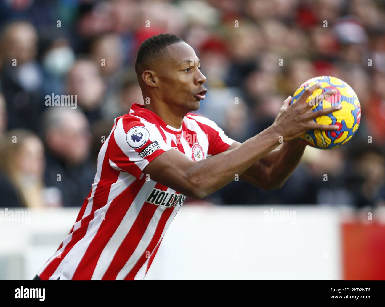 Ethan Pinnock de Brentford lors de la première ligue entre Brentford et Crystal Palace au stade communautaire de Brentford , Londres, Angleterre, le 12th février 2022 (photo par action Foto Sport/NurPhoto) Banque D'Images