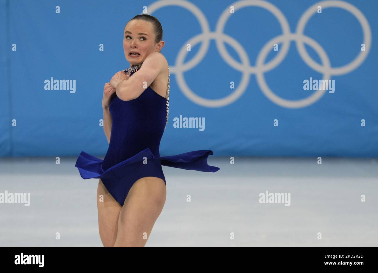 Mariah Bell des États-Unis au patinage artistique, Jeux Olympiques d'hiver de 2022 à Beijing, Stade intérieur de la capitale sur 15 février 2022 à Zhangjiakou, Chine. (Photo par Ulrik Pedersen/NurPhoto) Banque D'Images