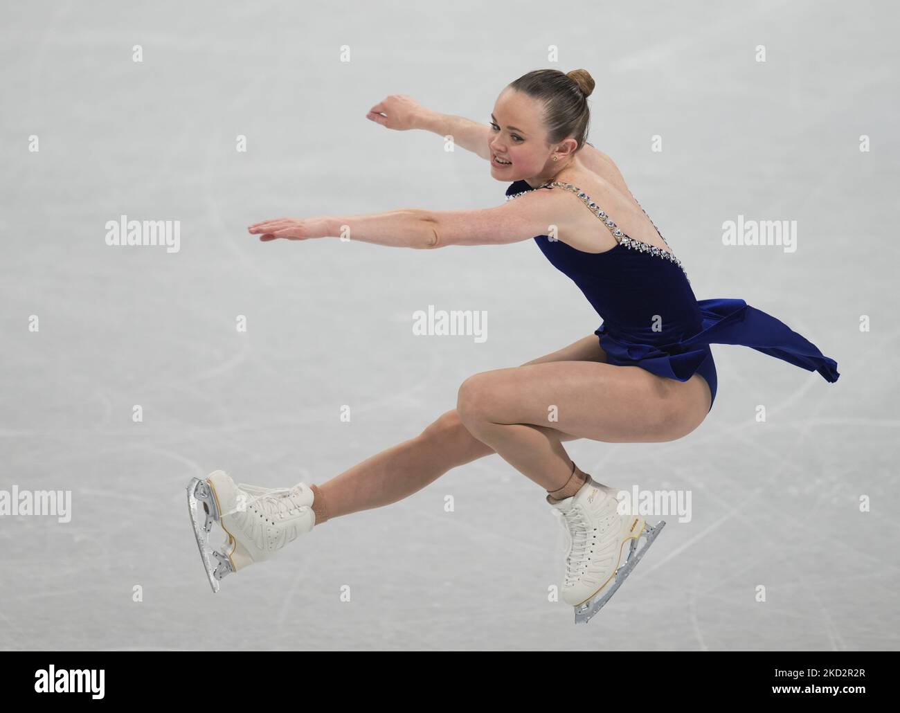 Mariah Bell des États-Unis au patinage artistique, Jeux Olympiques d'hiver de 2022 à Beijing, Stade intérieur de la capitale sur 15 février 2022 à Zhangjiakou, Chine. (Photo par Ulrik Pedersen/NurPhoto) Banque D'Images