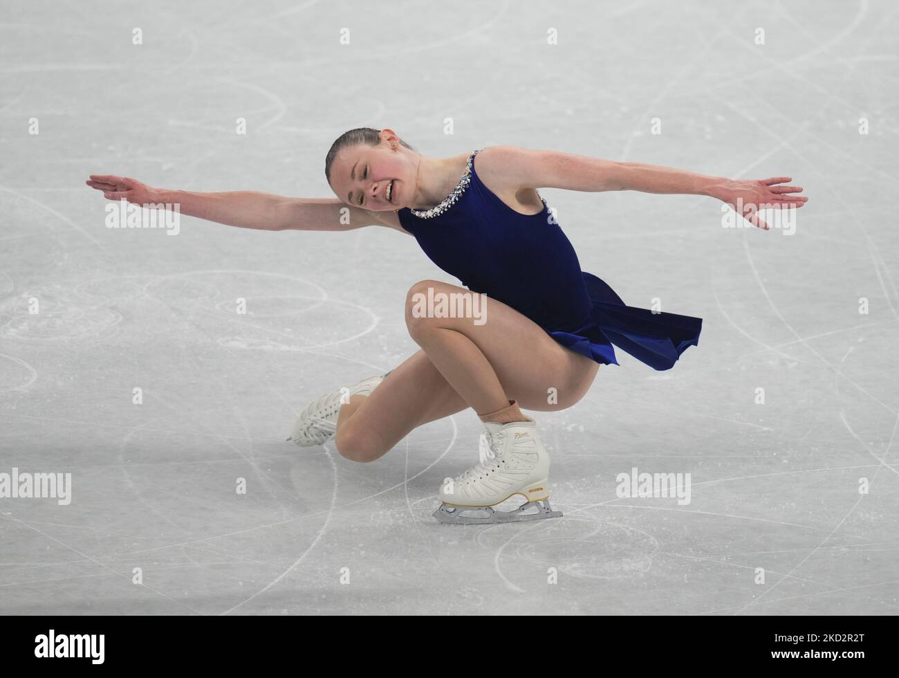 Mariah Bell des États-Unis au patinage artistique, Jeux Olympiques d'hiver de 2022 à Beijing, Stade intérieur de la capitale sur 15 février 2022 à Zhangjiakou, Chine. (Photo par Ulrik Pedersen/NurPhoto) Banque D'Images