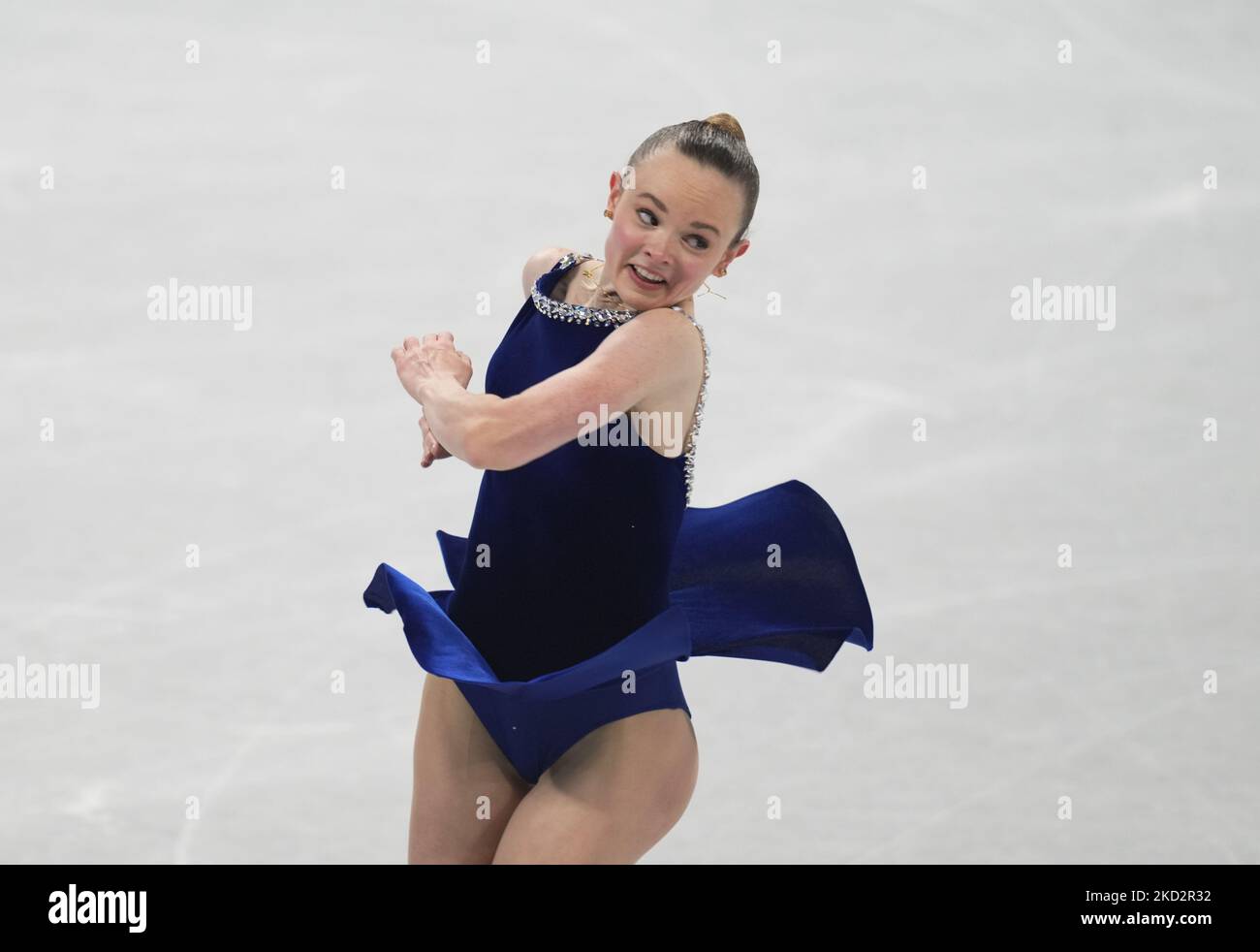 Mariah Bell des États-Unis au patinage artistique, Jeux Olympiques d'hiver de 2022 à Beijing, Stade intérieur de la capitale sur 15 février 2022 à Zhangjiakou, Chine. (Photo par Ulrik Pedersen/NurPhoto) Banque D'Images