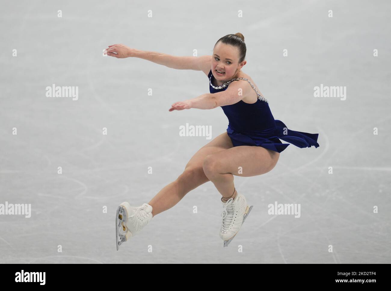 Mariah Bell des États-Unis au patinage artistique, Jeux Olympiques d'hiver de 2022 à Beijing, Stade intérieur de la capitale sur 15 février 2022 à Beijing, Chine. (Photo par Ulrik Pedersen/NurPhoto) Banque D'Images