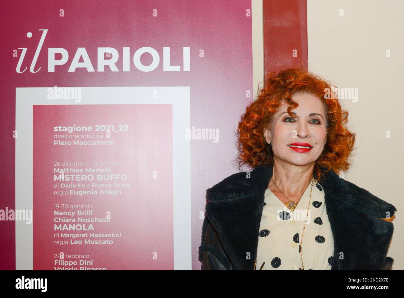 ALDA d'Eusanio pendant les nouvelles les invités du premier spectacle des comédiens Ale et Franz 'Comincium' sur febbraio 16, 2022 au Teatro Parioli à Rome, Italie (photo de Gloria Imbrogno/LiveMedia/NurPhoto) Banque D'Images