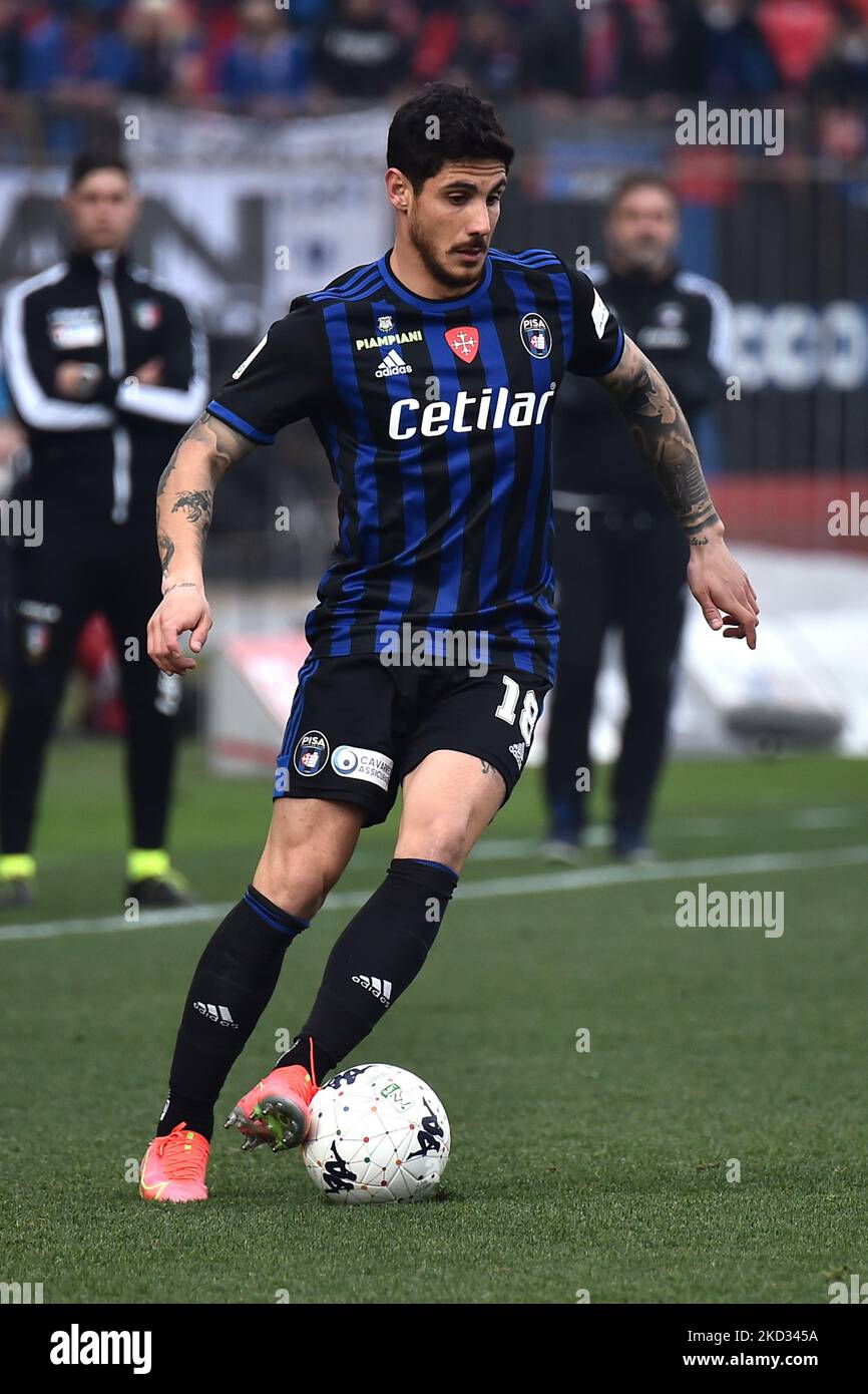 Giuseppe Mastinu (Pise) pendant le match de football italien série B AC Monza vs AC Pise sur 19 février 2022 au Stadio Brianteo à Monza (MB), Italie (photo de Gabriele Masotti/LiveMedia/NurPhoto) Banque D'Images