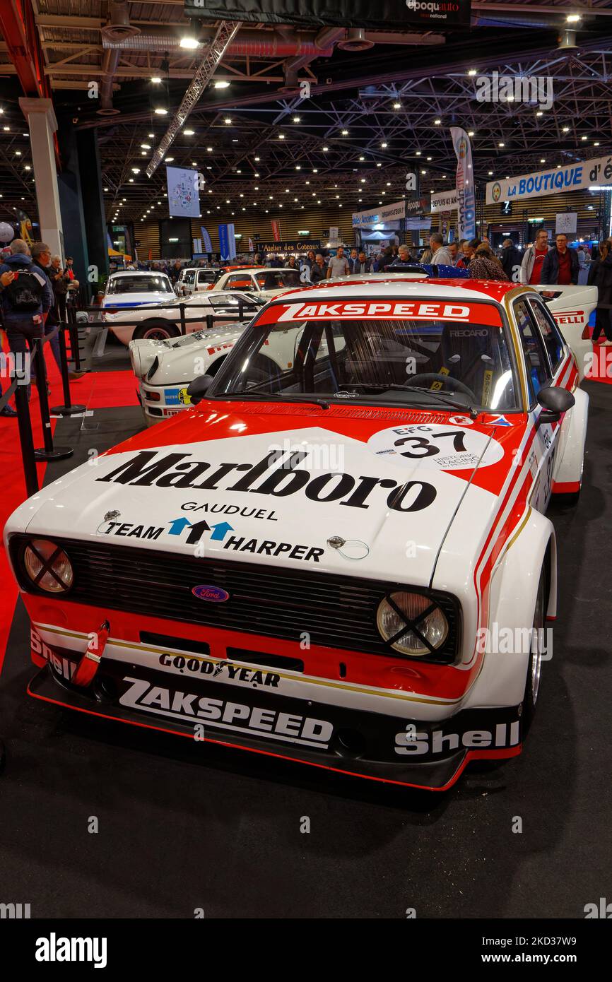 LYON, FRANCE, 4 novembre 2022 : plateau des voitures de rallye au salon annuel de l'automobile Epoq'Auto, tenu à Eurexpo avec plus de 70000 visiteurs. Banque D'Images