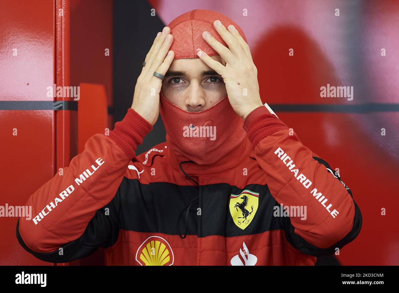Charles Leclerc de Monaco et Ferrari pendant le deuxième jour de F1 essais au circuit de Barcelone-Catalunya sur 24 février 2022 à Barcelone, Espagne. (Photo de Jose Breton/Pics action/NurPhoto) Banque D'Images