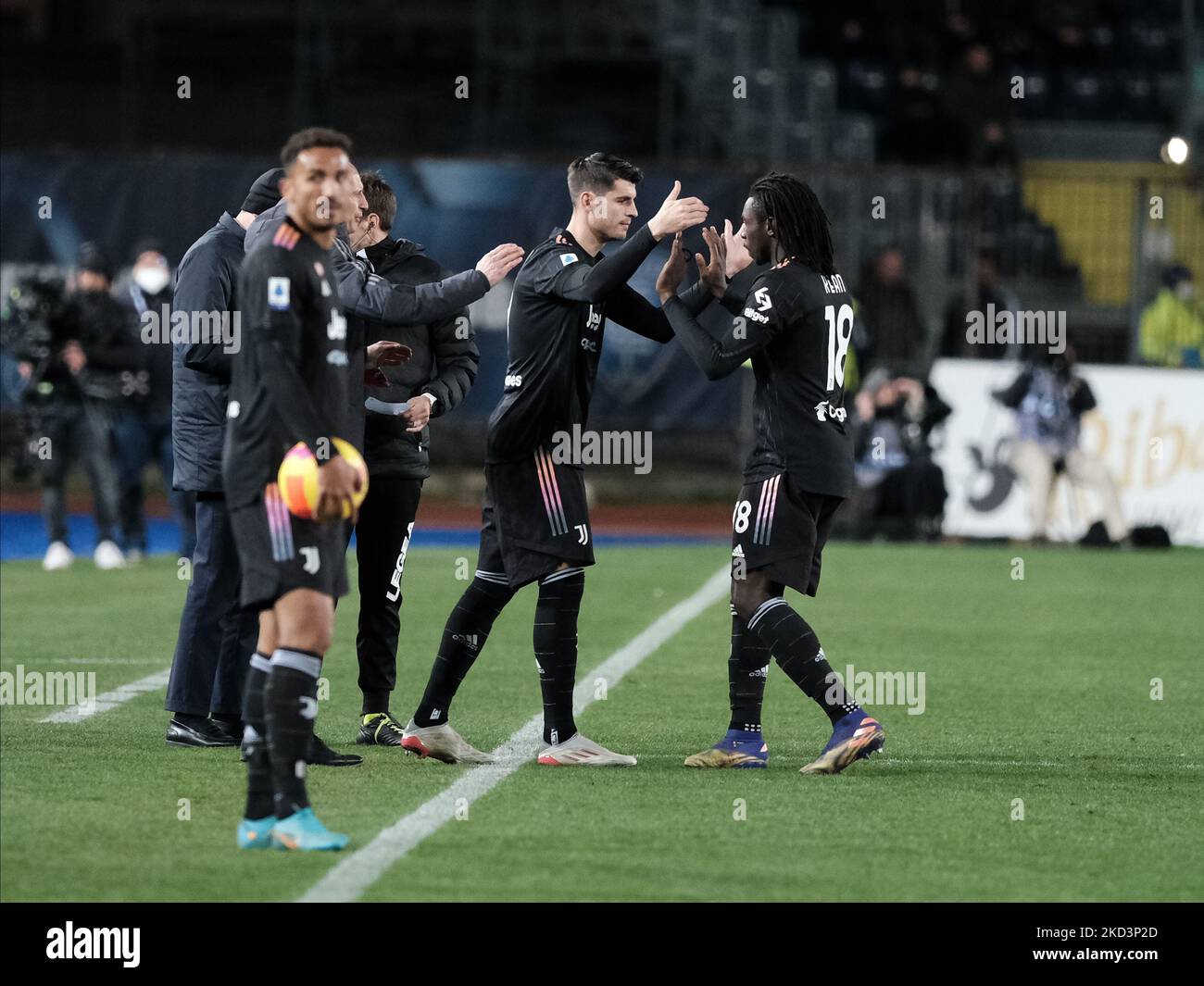 Álvaro Morata et Moise Kean pendant la série Un match entre Empoli et Juventus à Empoli, on 26 février 2022(photo de Loris Roselli/NurPhoto) Banque D'Images