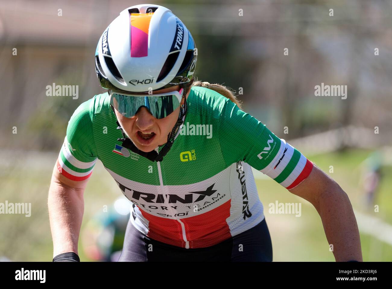 Portrait de (2) - Eva Lechner (ITA) pendant le MTB - VTT Verona MTB International XCO 2022 - Open Woman race on 27 février 2022 au Parco delle Colombare à Vérone, Italie (photo de Roberto Tommasini/LiveMedia/NurPhoto) Banque D'Images