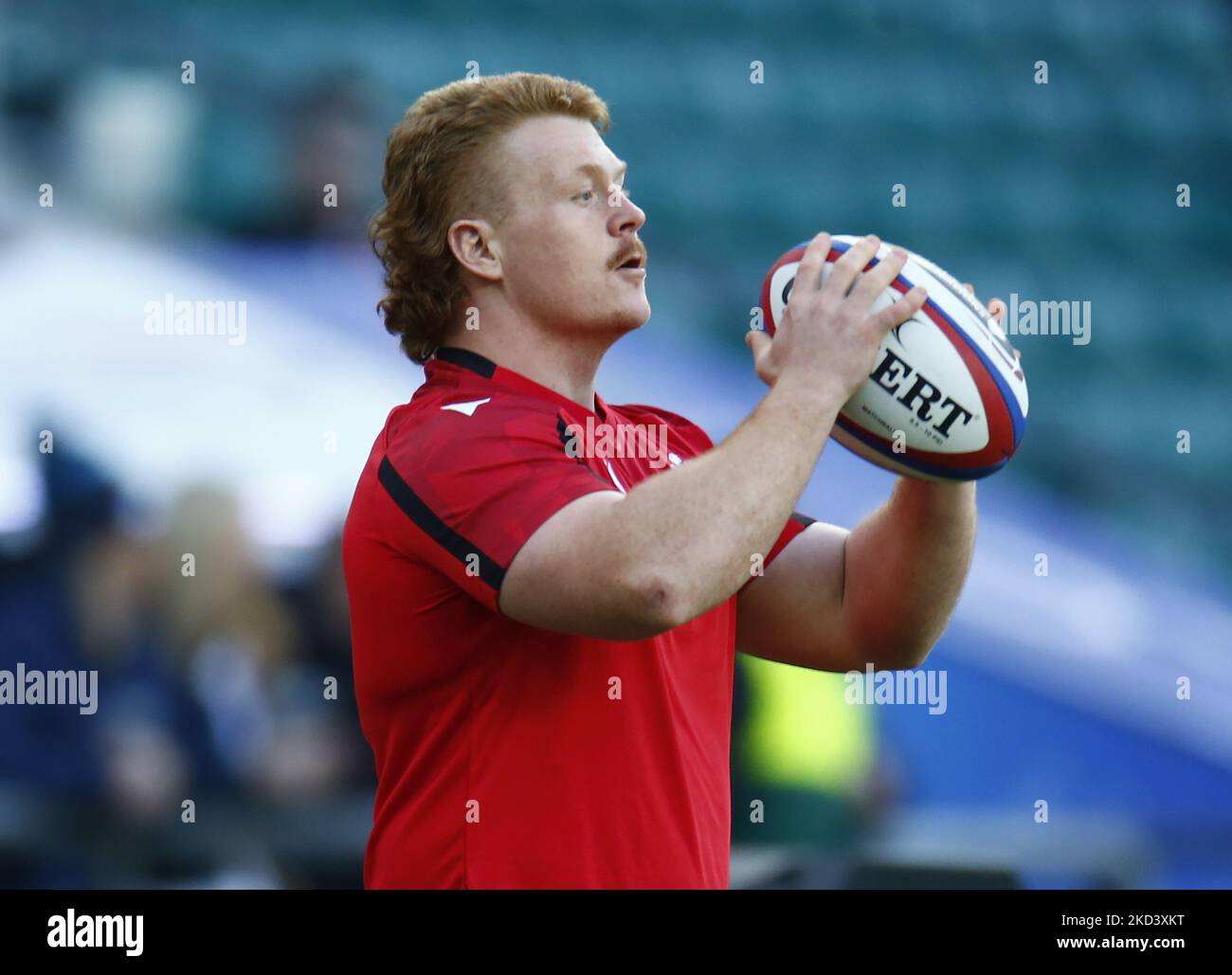 Jonathan Davies du pays de Galles pendant l'échauffement lors du match Guinness des six Nations entre l'Angleterre et le pays de Galles, au stade de Twickenham, le 26th février 2022 à Londres, Angleterre (photo par action Foto Sport/NurPhoto) Banque D'Images