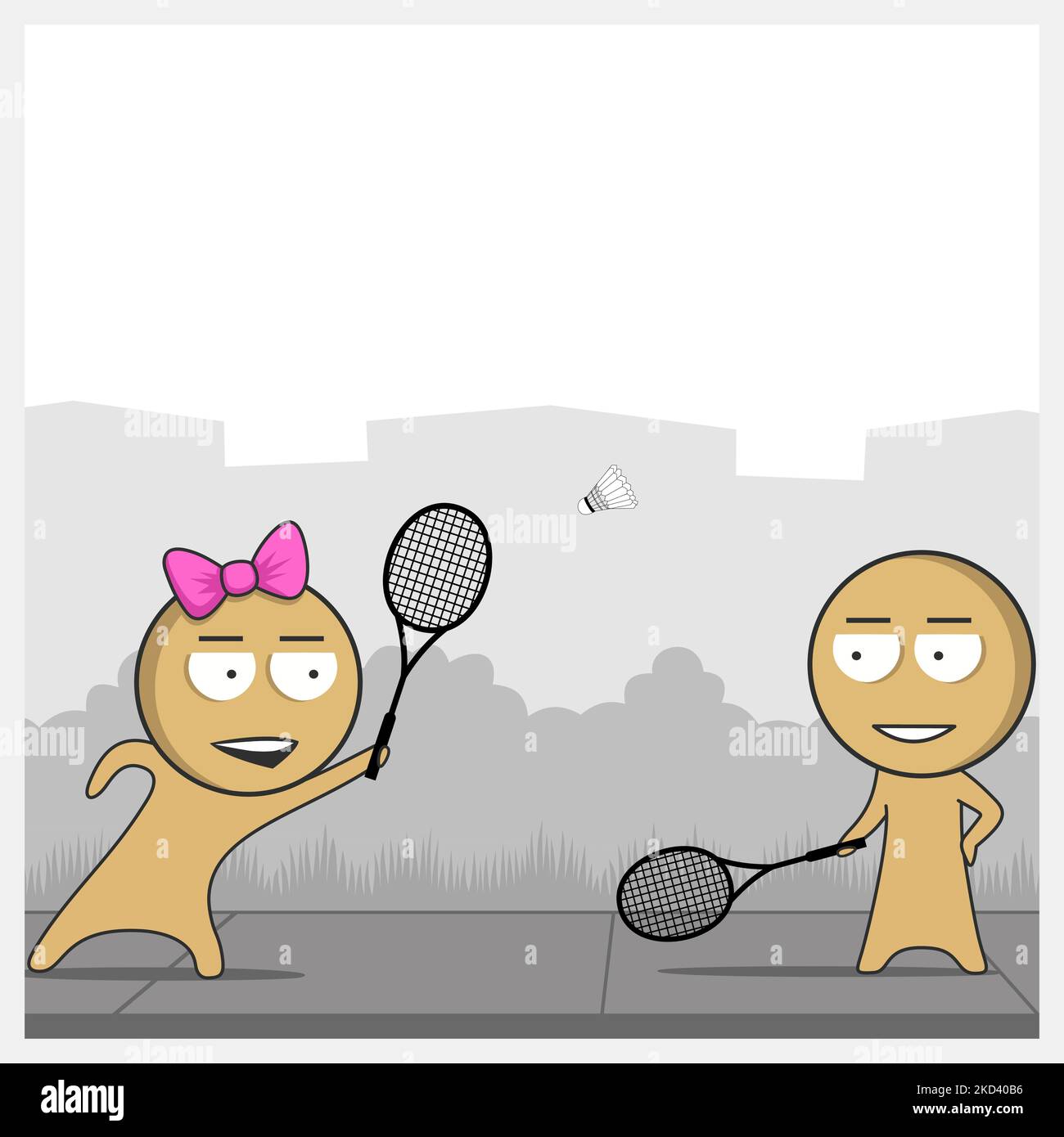 Personnes jouant au badminton Illustration de Vecteur
