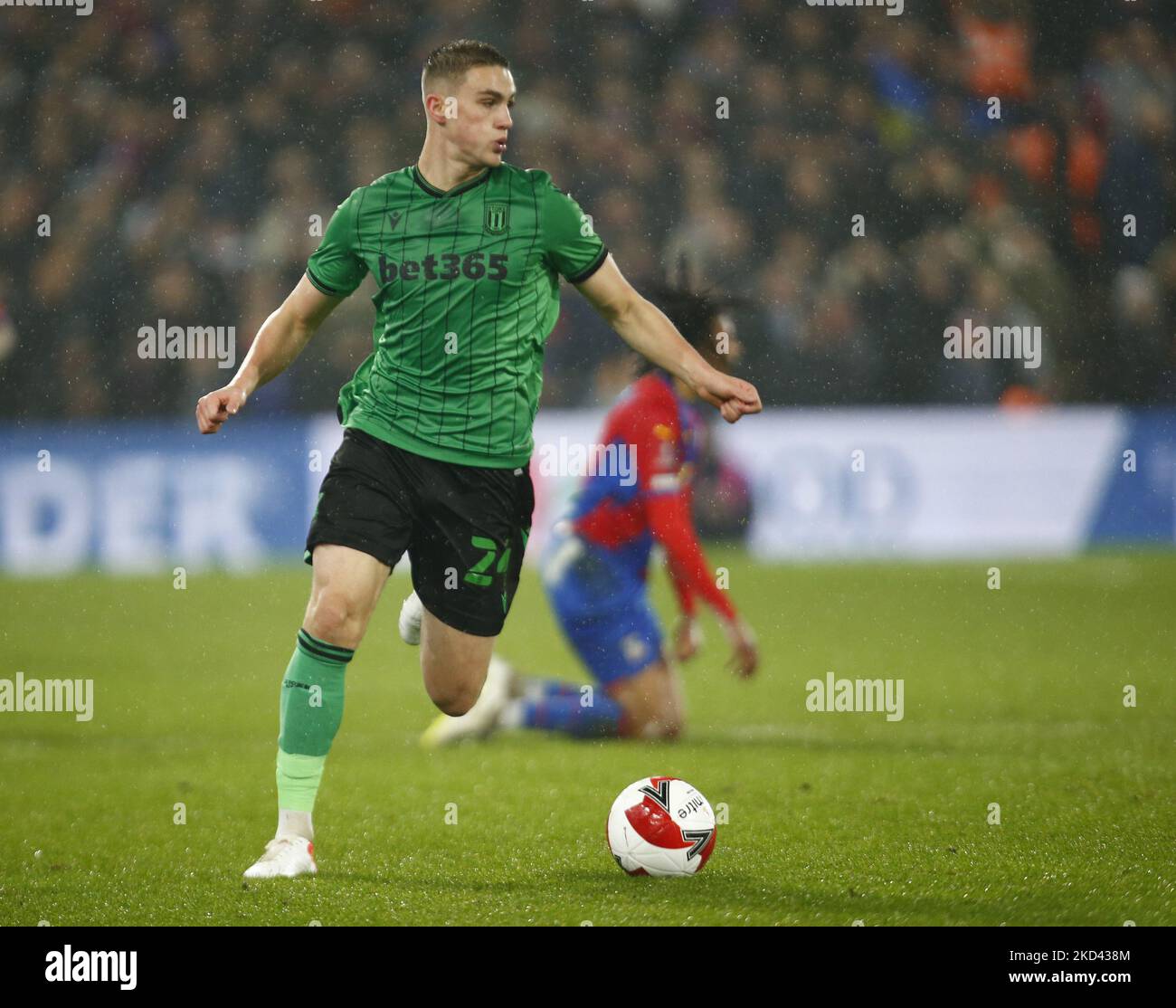 Taylor Harwood-Bellis (prêt de Manchester City) lors de la FA Cup Cinquième tour entre Crystal Palace et Stoke Cityat Selhurst Park Stadium, Londres, le 01st mars 2022 (photo d'action Foto Sport/NurPhoto) Banque D'Images