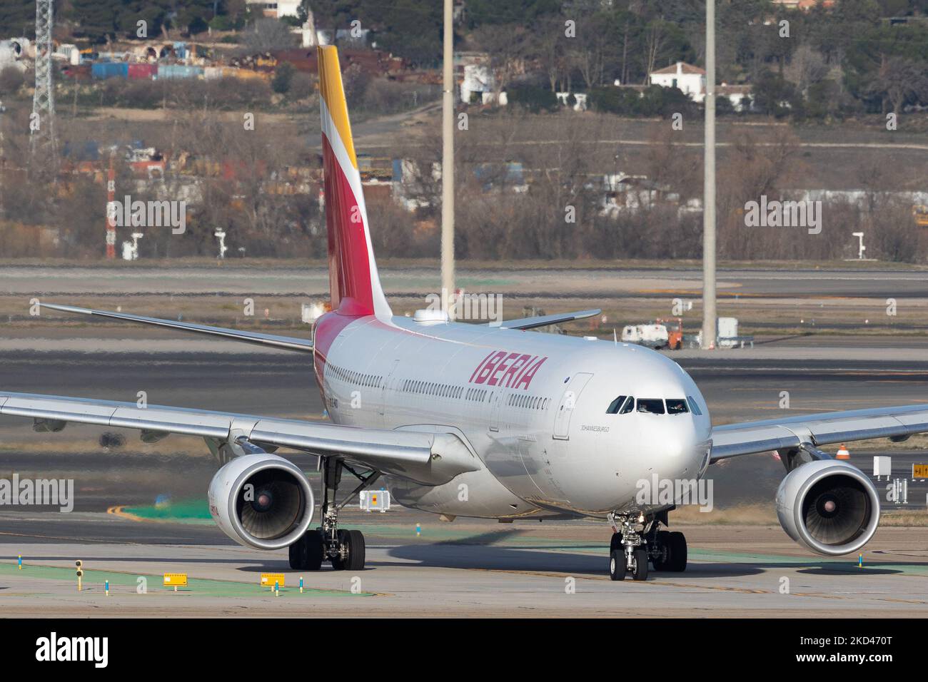 Un Airbus A330 Iberia à l'aéroport de Madrid Barajas, Madrid, Espagne, le mardi 1st mars 2022. (Photo de Robert Smith/MI News/NurPhoto) Banque D'Images