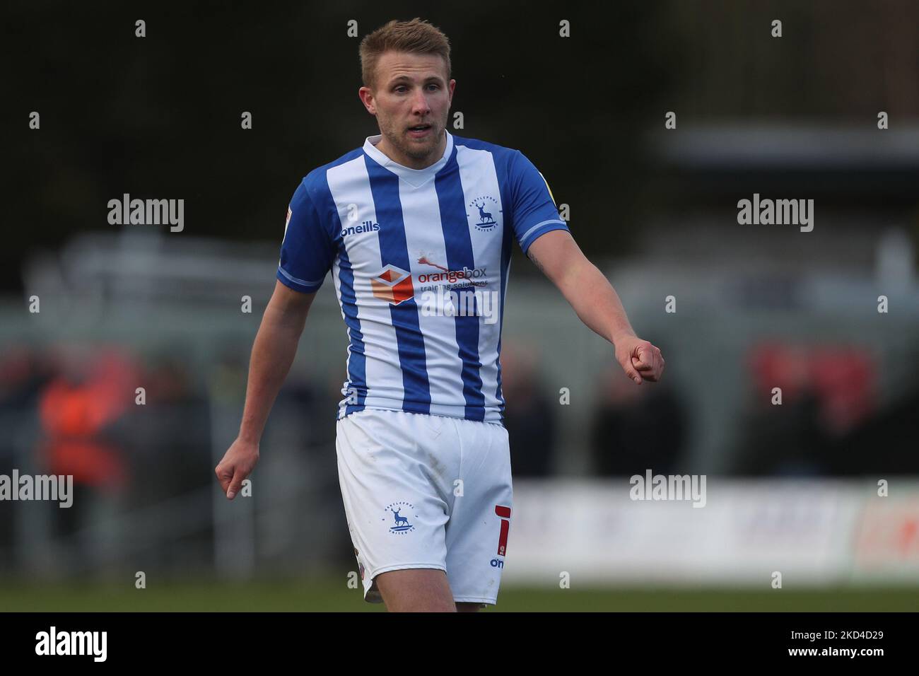 Marcus Carver de Hartlepool s'est Uni lors du match de la Sky Bet League 2 entre Harrogate Town et Hartlepool s'est Uni à Wetherby Road, Harrogate le samedi 5th mars 2022. (Photo de Mark Fletcher/MI News/NurPhoto) Banque D'Images